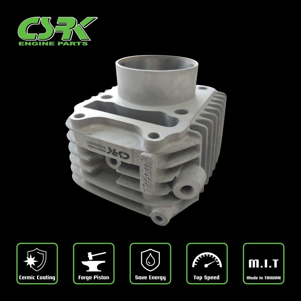 เสื้อสูบเซรามิค Wave 125, MSX 63 มิล (Wave 125, MSX 63mm Forging sleeve block - 2 oil hole)