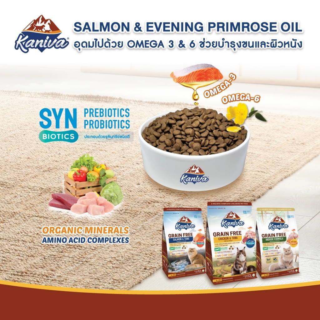 Kaniva Grain Free Salmon 7 KG. อาหารแมว สูตรเกรนฟรี เนื้อปลาแซลมอนและปลาทูน่า - รูปที่ 3