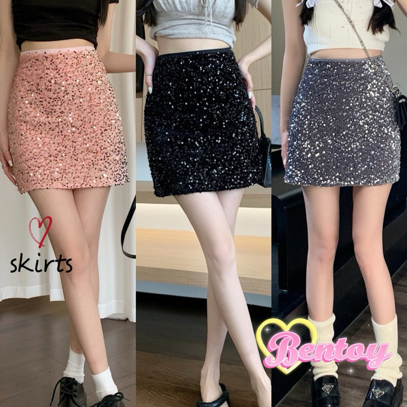 Bentoy(60158)กระโปรงสั้นทรงเอ เอวสูง งานไหมพรม ฟุ้งฟริ้ง ดีเทลเอวยืดใส่สบาย – โปรปัง
