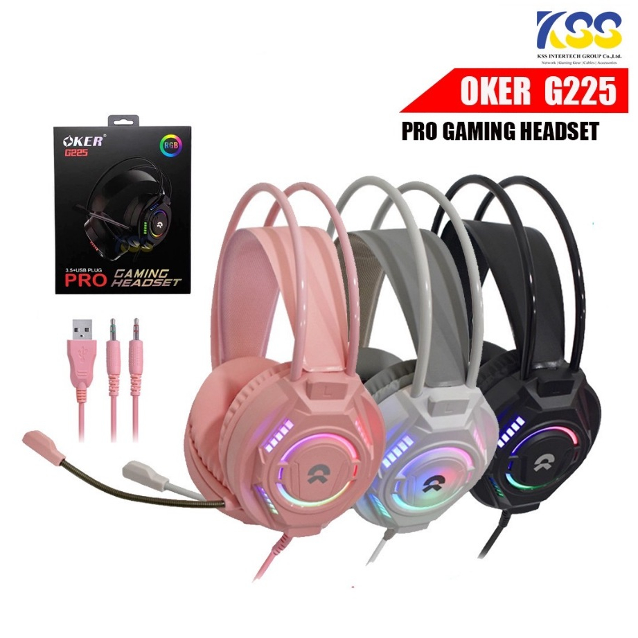 หูฟังเกมมิ่ง OKER GAMING HEADSET 3.5+USB PRO GAMING HEADSET รุ่น G225