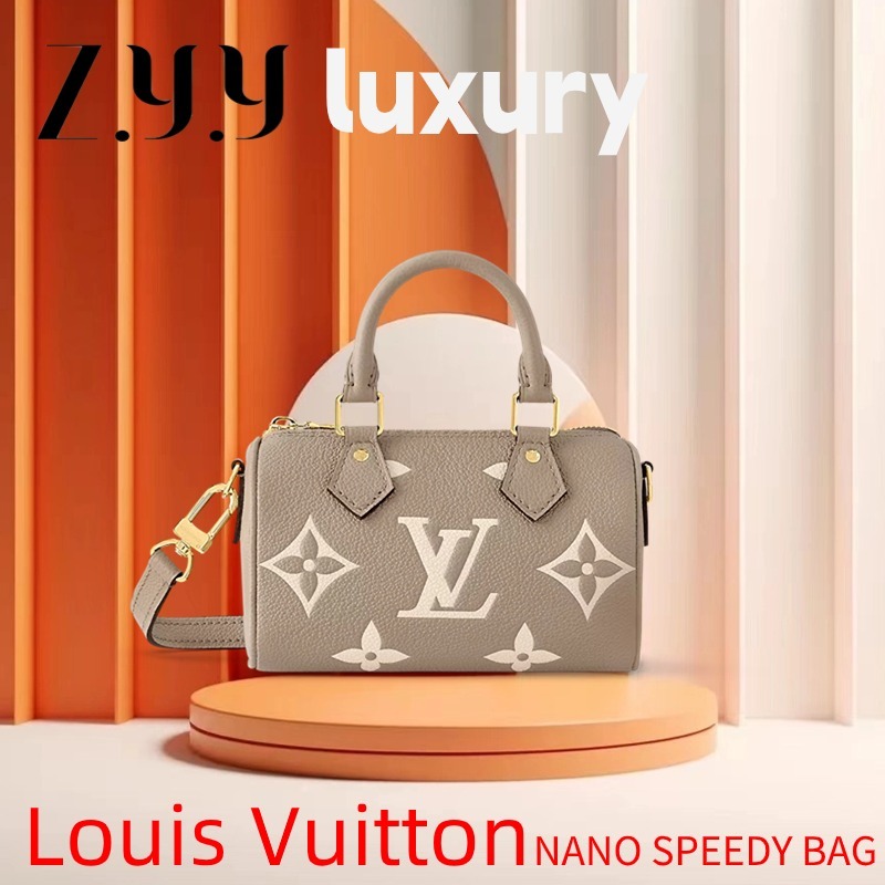 New Hot  ราคาพิเศษ Ready Stock หลุยส์วิตตอง Louis Vuitton NANO SPEEDY 20 Women's pillow bag กระเป๋าสะพาย M46518