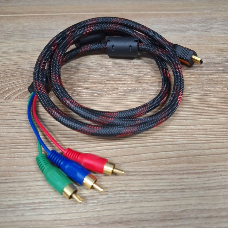 HDMI Male to 3 RCA RGB Audio Video AV Component Cable Lead 1.5m (สินค้าไม่รับประกัน)