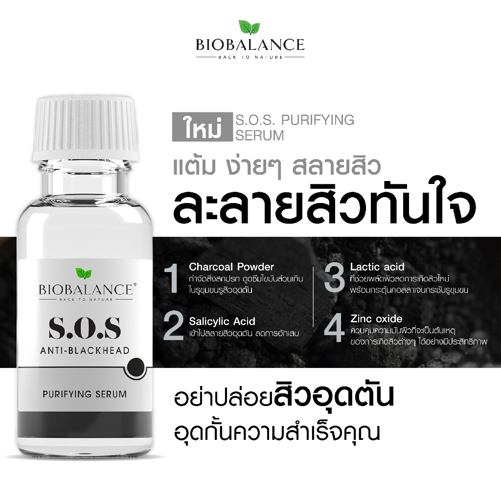 BIOBALANCE S.O.S PURIFYING SERUM ANTI-BLACKHEAD 20 ML