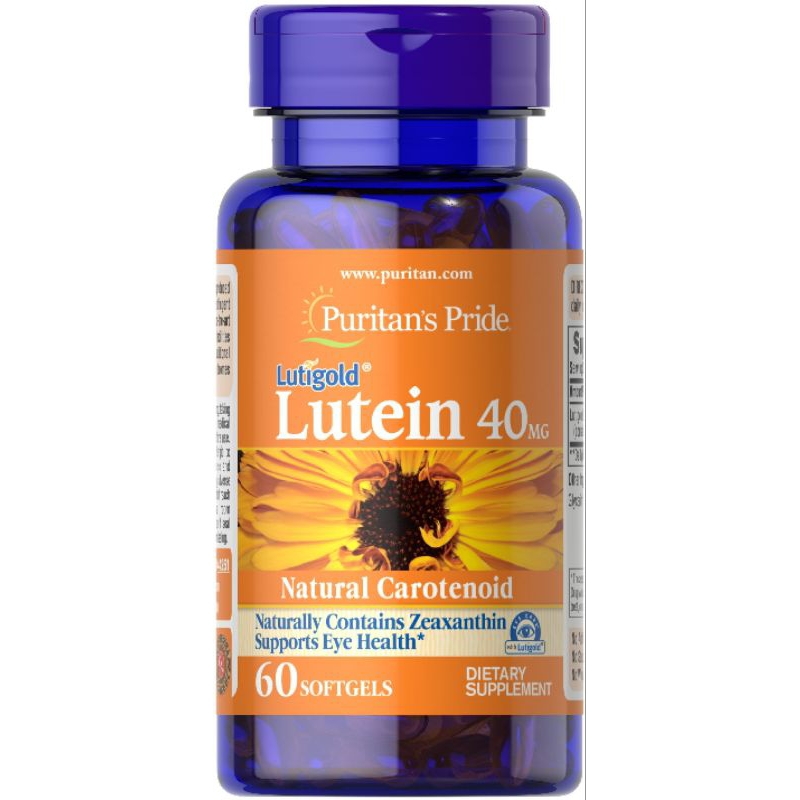 Puritan Lutigold Lutein 40 mg with Zeaxanthin 60 softgels ลูทีน ถนอมดวงตา สำหรับผู้ที่ใช้สายตามากกว่