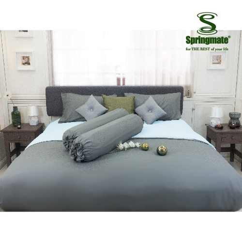 Springmate ชุดผ้าปูที่นอนพร้อมปลอกผ้านวม Premium Collection Blue-Grey ส่งฟรี