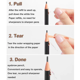 ดินสอเขียนคิ้ว ไซส์พิเศษ 2mm. ชนิดปอกเปลือก เขียนง่ายกว่าเดิม มี 6 สี ให้เลือก พร้อมหวีแปรงปักคิ้ว