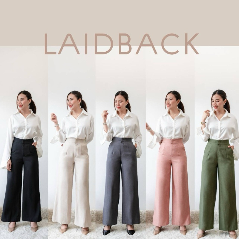 [18decem]กางเกงทรงขากระบอก ผ้าโซดา เอวสูงผ้าพริ้วใส่สบาย ไม่ต้องรีดเลย สวยมาก (S-XL)