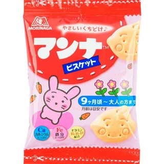 บิสกิตแคลเซียมสำหรับเด็ก [ยกแถว4] MORINAGA Manna Biscuit Snack ขนมสำหรับเด็ก 9 เดือนขึ้นไป บิสกิต จากญี่ปุ่น