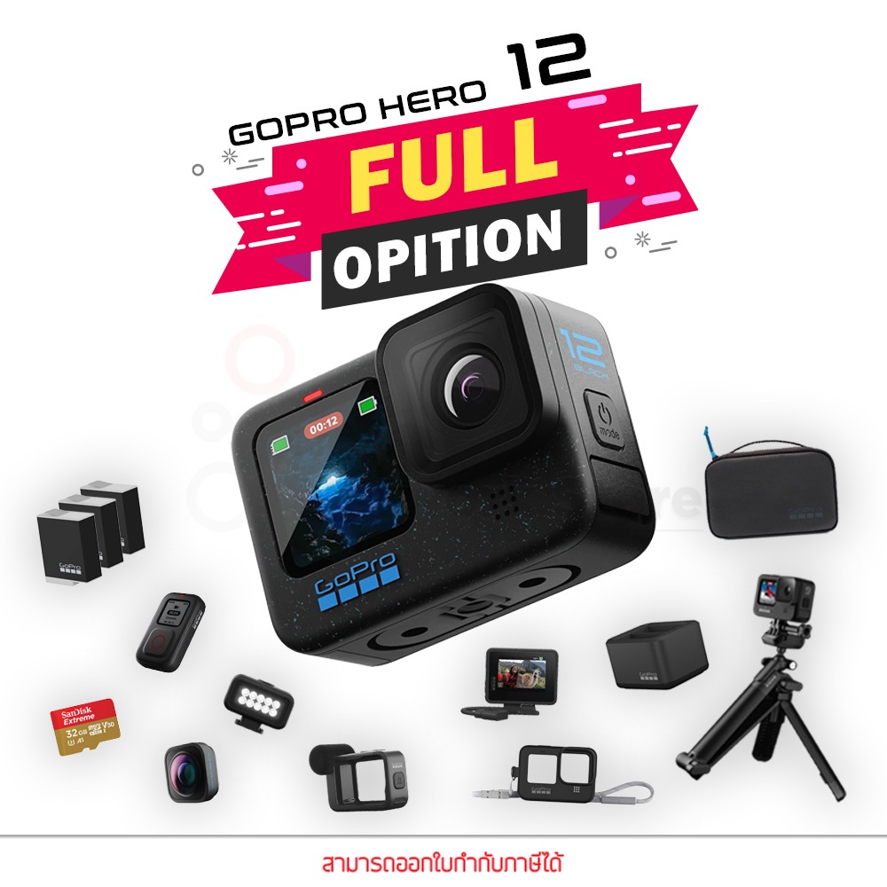 GoPro Hero 12 Black Action Camera กล้องโกโปร by Thenetworkstore