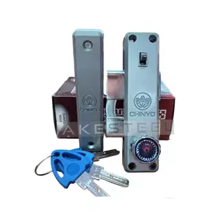 กุญแจประตูบานเลื่อนชินโย QUALITY DOOR LOCK (CL) มีกุญแจ