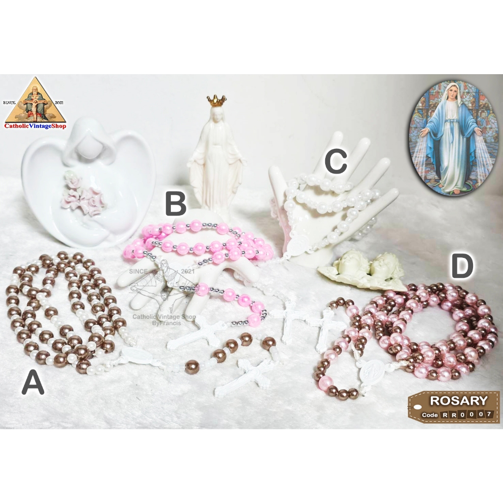 สายประคำ คาทอลิก แม่พระ ลูกปัด ลูกประคำ เชือก Catholic Rosary คริสต์ พระแม่มารีย์ สร้อยคอ #RR0007