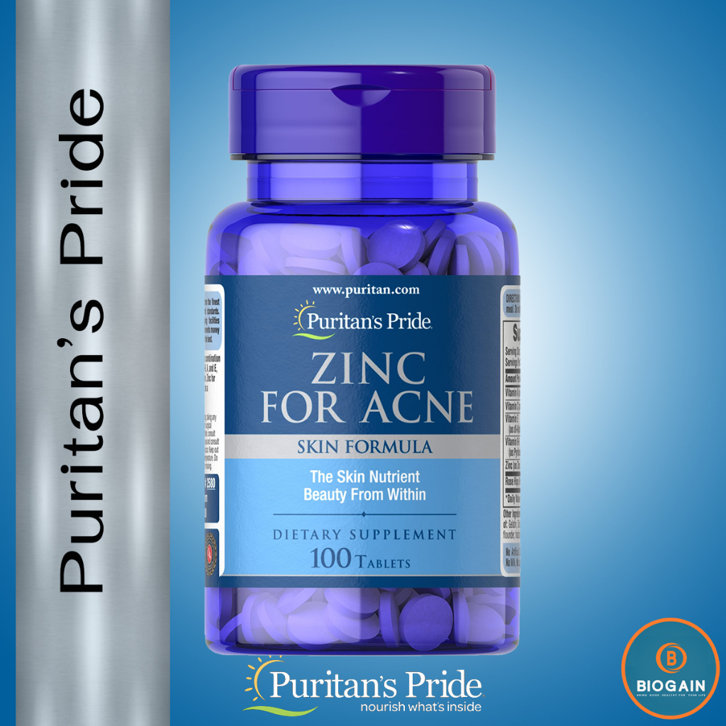 Puritan's Pride Zinc for Acne / 100 Tablets