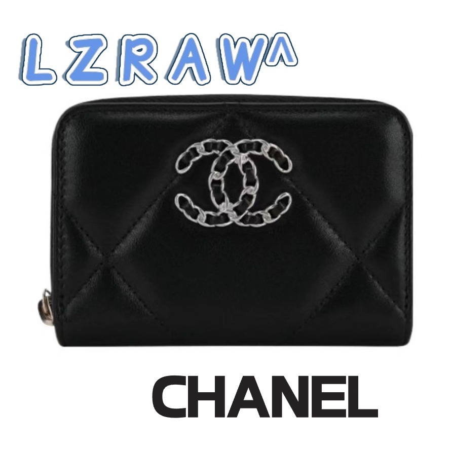 New  Chanel Series 19 Long Wallet Women's Wallet หนังแกะ