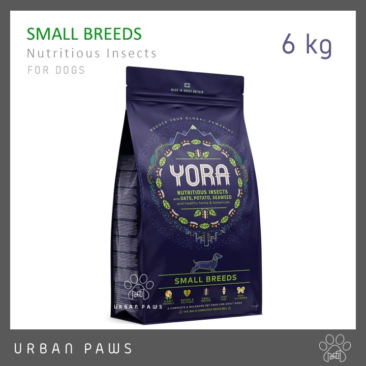 อาหารสุนัข Yora - Small Breeds จากโปรตีนแมลง สำหรับสุนัขโตเต็มวัย สายพันธุ์เล็ก ขนาด 6 kg