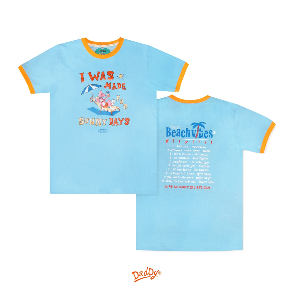 DADDY | Sunny Boy T-shirt เสื้อ t-shirt ลายสกรีนกระต่ายนอนอาบแดด สุดน่ารัก