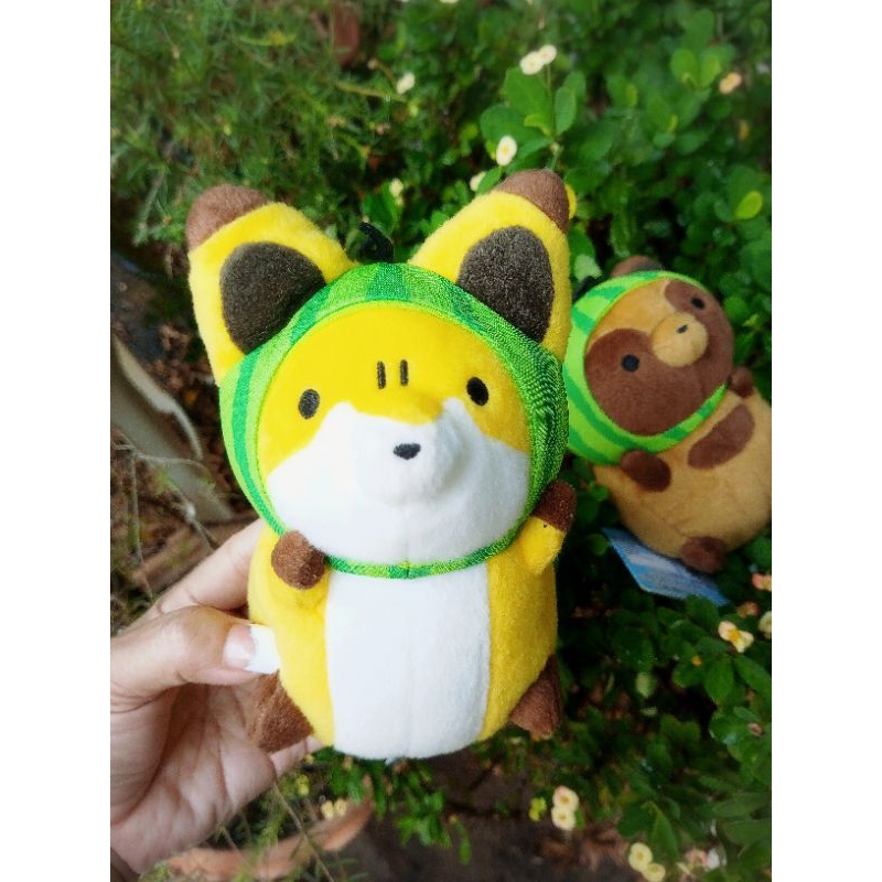 Banpresto 🍉 Tanuki & Kitsune plush | Set of 2 pieces | คิตสึเนะ หมาจิ้งจอก 🦊ตุ๊กตาจิ้งจอก ตุ๊กตาทานู