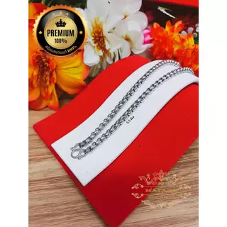 MELADA สร้อยคอสแตนเลสแท้100%สร้อยพระลายผ่าหวายสีเลส ขนาด 2.0 มิล-7.0 มิล ห้อยพระ 1 องค์ ความยาว16-36 นิ้ว