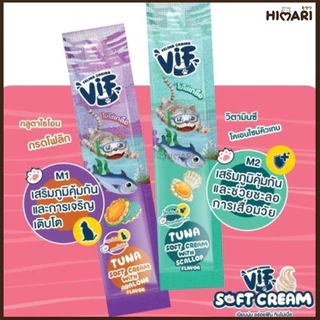 อาหารเปียกแมววิฟ ขนมแมวเลีย เฟลิน่า คานิโน VIF Soft Cream อาหารเปียกแมว ขนาด 15 กรัม แพ็ค 5 ซอง