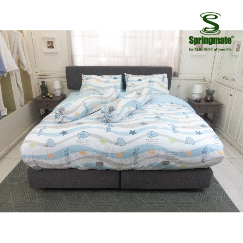 Springmate ชุดผ้าปูที่นอนพร้อมปลอกผ้านวม Premium Collection Blue Sky ส่งฟรี