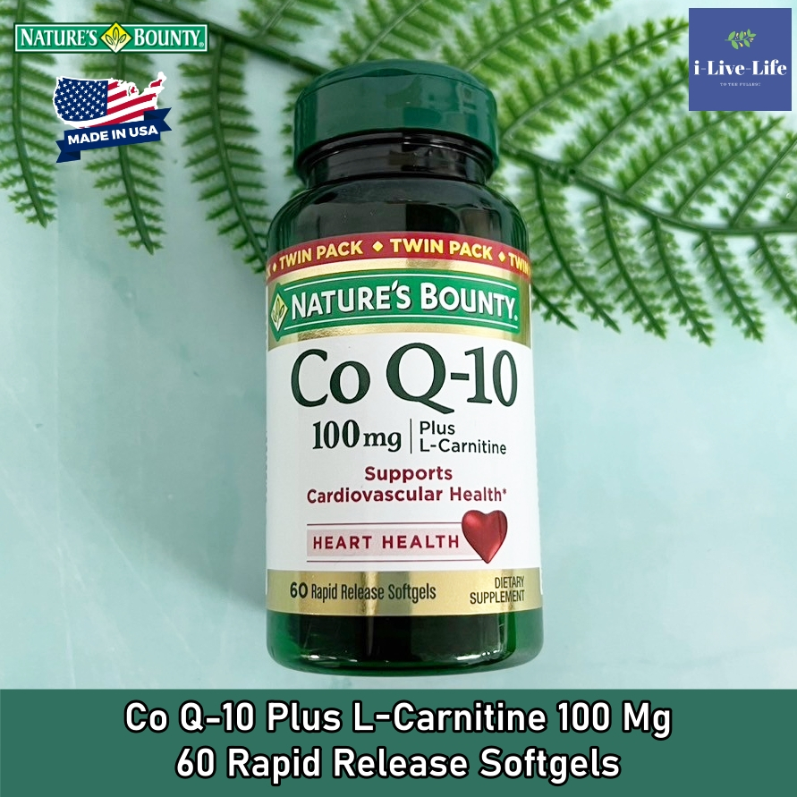 Nature's Bounty - Co Q-10 Plus L-Carnitine 100 Mg 60 Rapid Release Softgels โคคิวเท็น