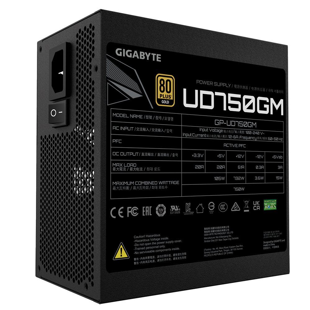 GIGABYTE UD750GM 80+ GOLD POWER SUPPLY MODULAR (GP-UD750GM)