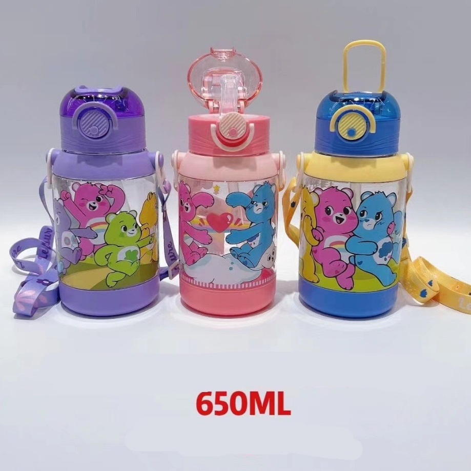 ( พร้อมส่งจากไทย ) กระติกน้ำน้องหมีแคร์แบ จุน้ำได้เยอะ มีสายคล้อง กระบอกน้ำ ขวดน้ำ แคร์แบร์ **ถ่ายจากสินค้าจริง