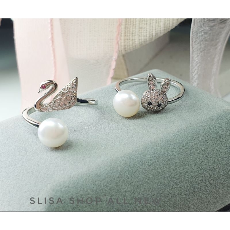 (พร้อมส่งในไทย)เเหวนไข่มุกน้ำจืดเเท้