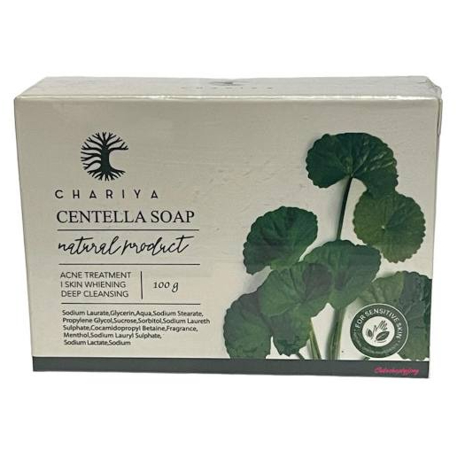 สบู่ชาริยา สบู่ใบบัวบก ส่งฟรี ล้างหน้าลดสิว ผิวหน้ามัน CHARIYA CENTELLA SOAP สบู่ใบบัวบกชาริยา