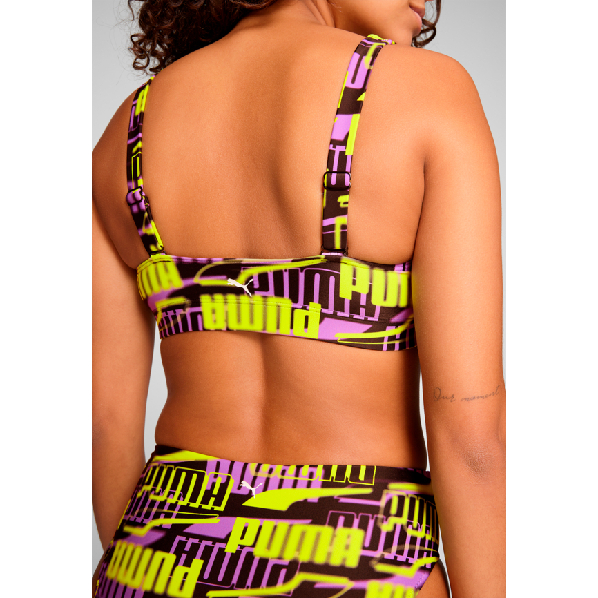 [รับฟรี! ถุงเท้า PUMA แพ็ค 3 คู่] PUMA ชุดว่ายน้ำผู้หญิง เสื้อว่ายน้ำท่อนบน SWIM WOMEN PRINTED SCOOP NECK TOP-701229910 — صورة 3