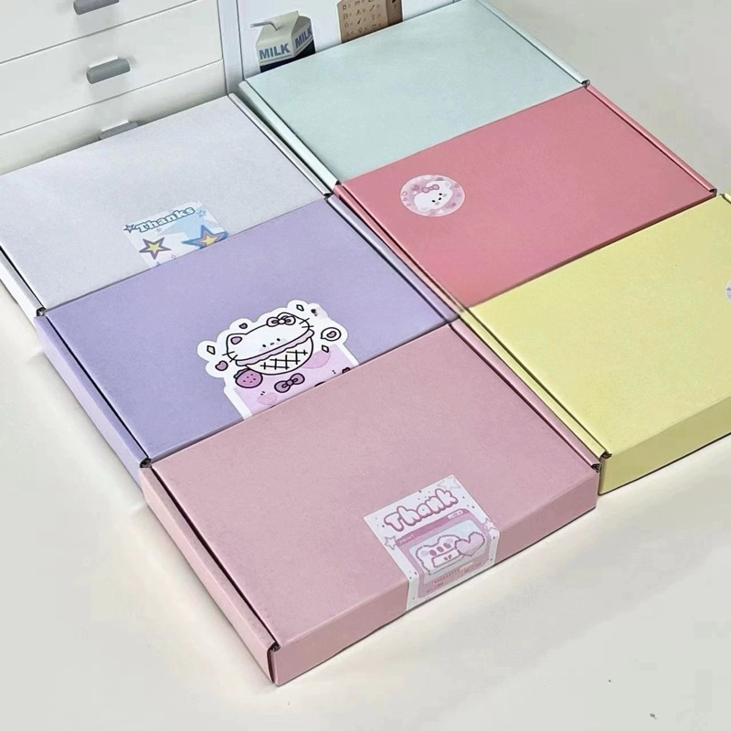 Blue Elephant (10ใบ)กล่องไดคัทหูช้างขนาดเล็กสีพาสเทล กล่องหูช้าง กล่องฝาเสียบ