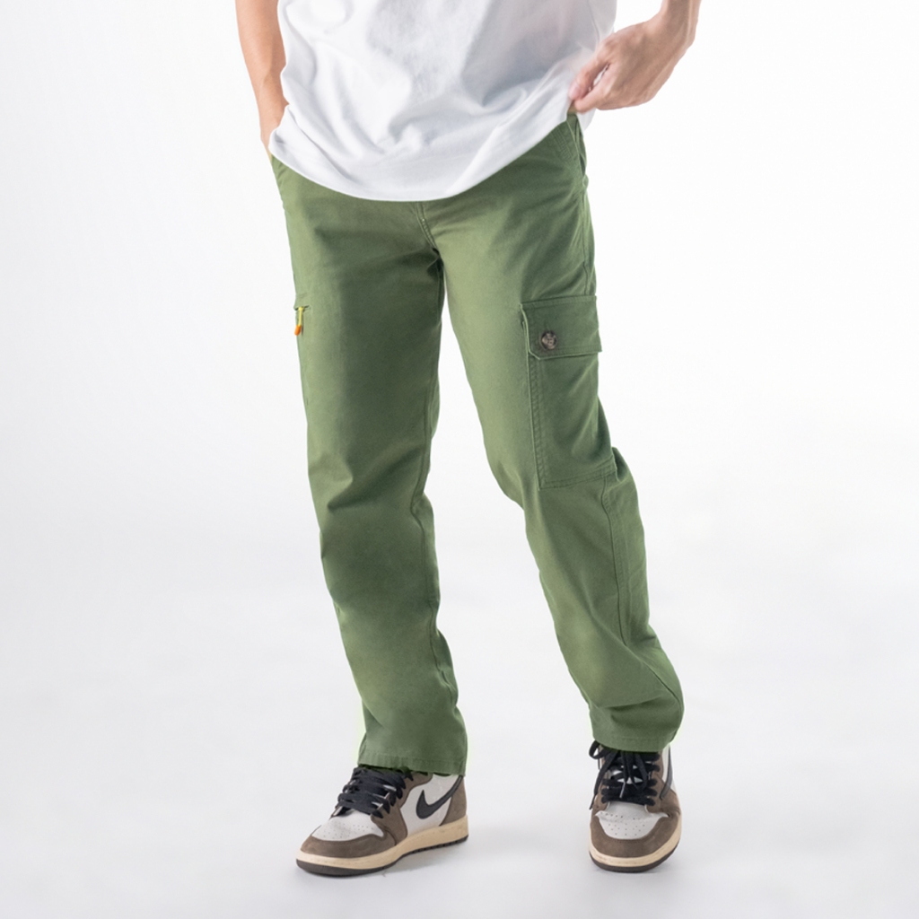 era-won กางเกงขายาว กระบอกกลาง รุ่น Cargo V2 สี Green