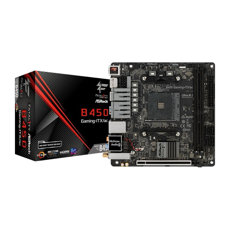 MAINBOARD (เมนบอร์ด) AM4 ASROCK FATAL1TY B450 GAMING-ITX/AC