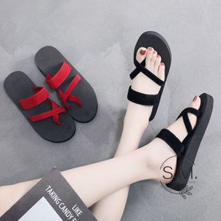 SM.รองเท้าแตะ รองเท้าแฟชั่นแบบสวม สายคาด มี2 สี ให้เลือก（TP0…