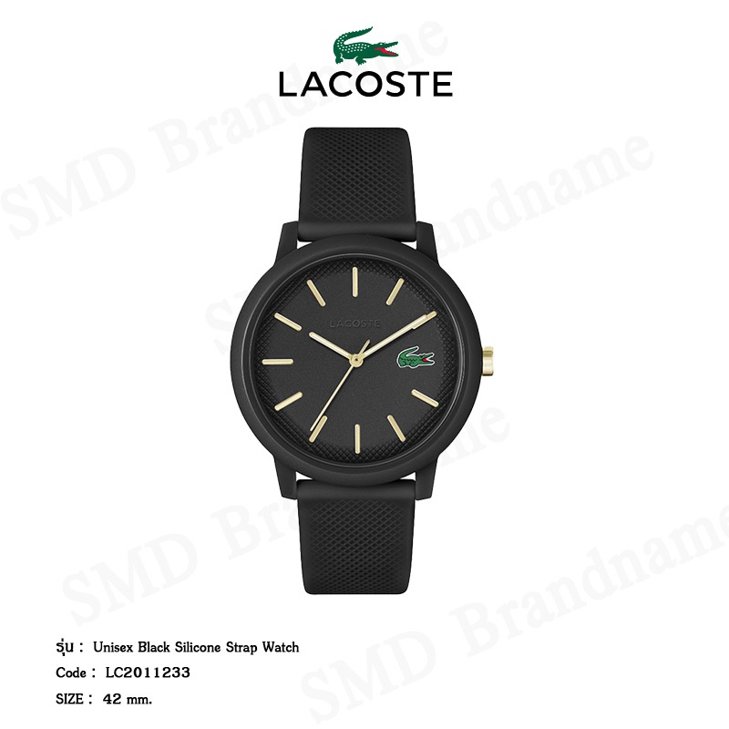 Lacoste นาฬิกาข้อมือ รุ่น Unisex Black Silicone Strap Watch Code: LC2011233