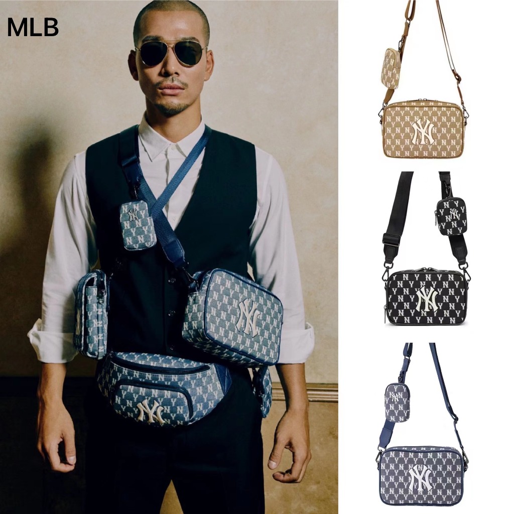 MMLB NY UNISEX CURVED CAPNY NEW YORK YANKEE กระเป๋าปักครอสไหล่, unisex,