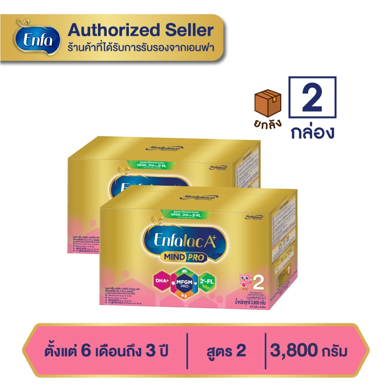 Enfalac A+2 นมผงสูตร 2 สำหรับเด็ก6เดือน-3ปี ขนาด 3800 กรัม (2กล่อง) MG