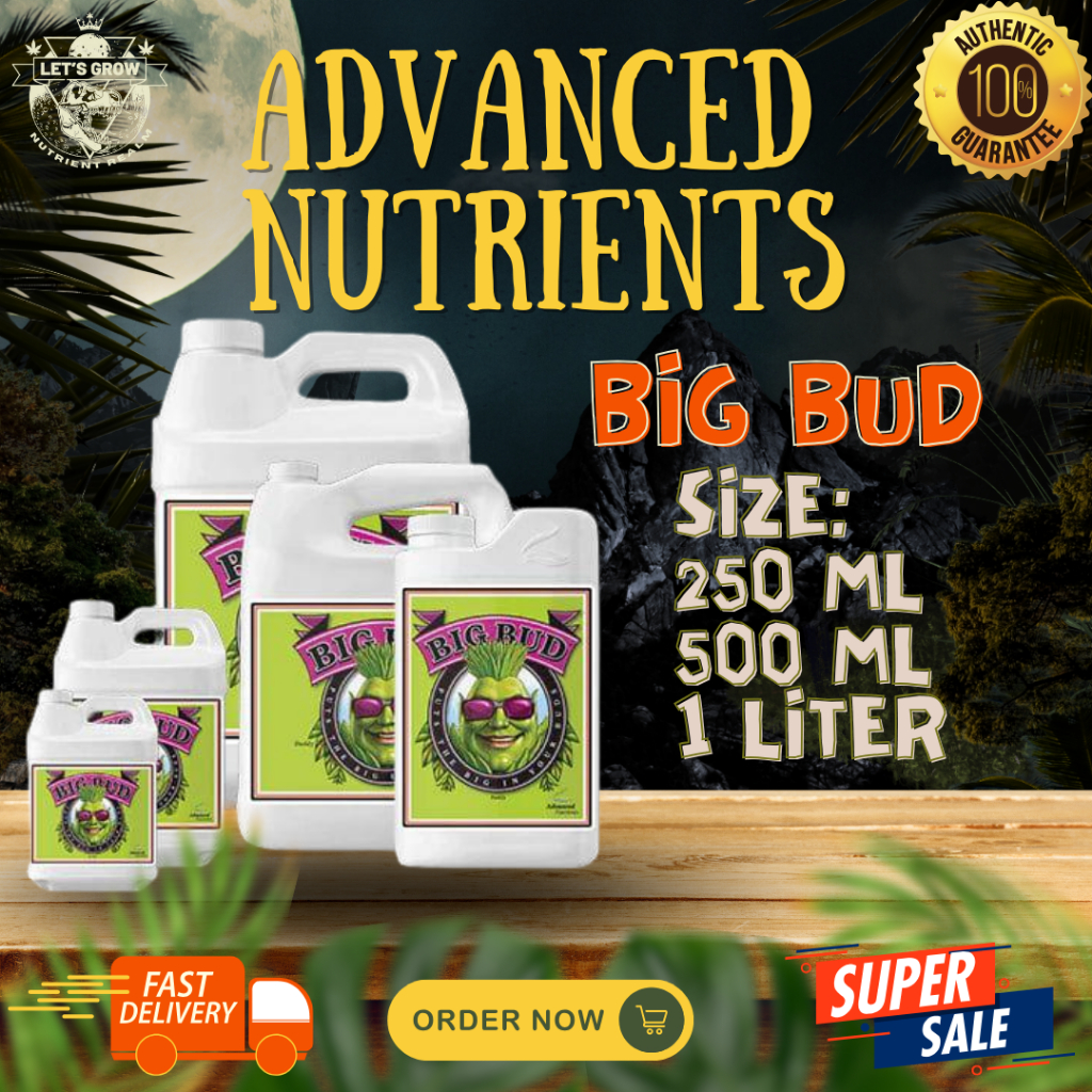 Advanced Nutrients  Big Bud  เสริมดอก100% ให้สารฟอสฟอรัสและโพแทสเซียม ช่วยเพิ่มผลผลิตและคุณภาพของผลผลิต  ของแท้ 100%