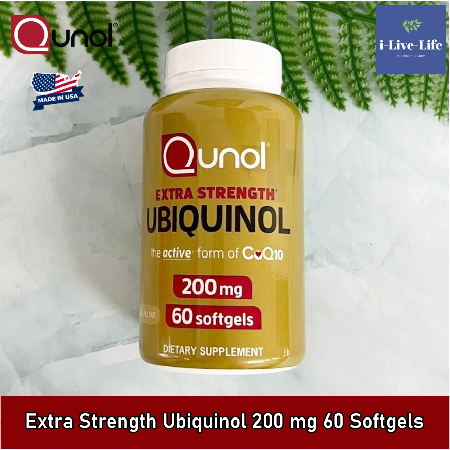 Qunol - Extra Strength Ubiquinol 200 mg 60 Softgels ยูบิควินอล
