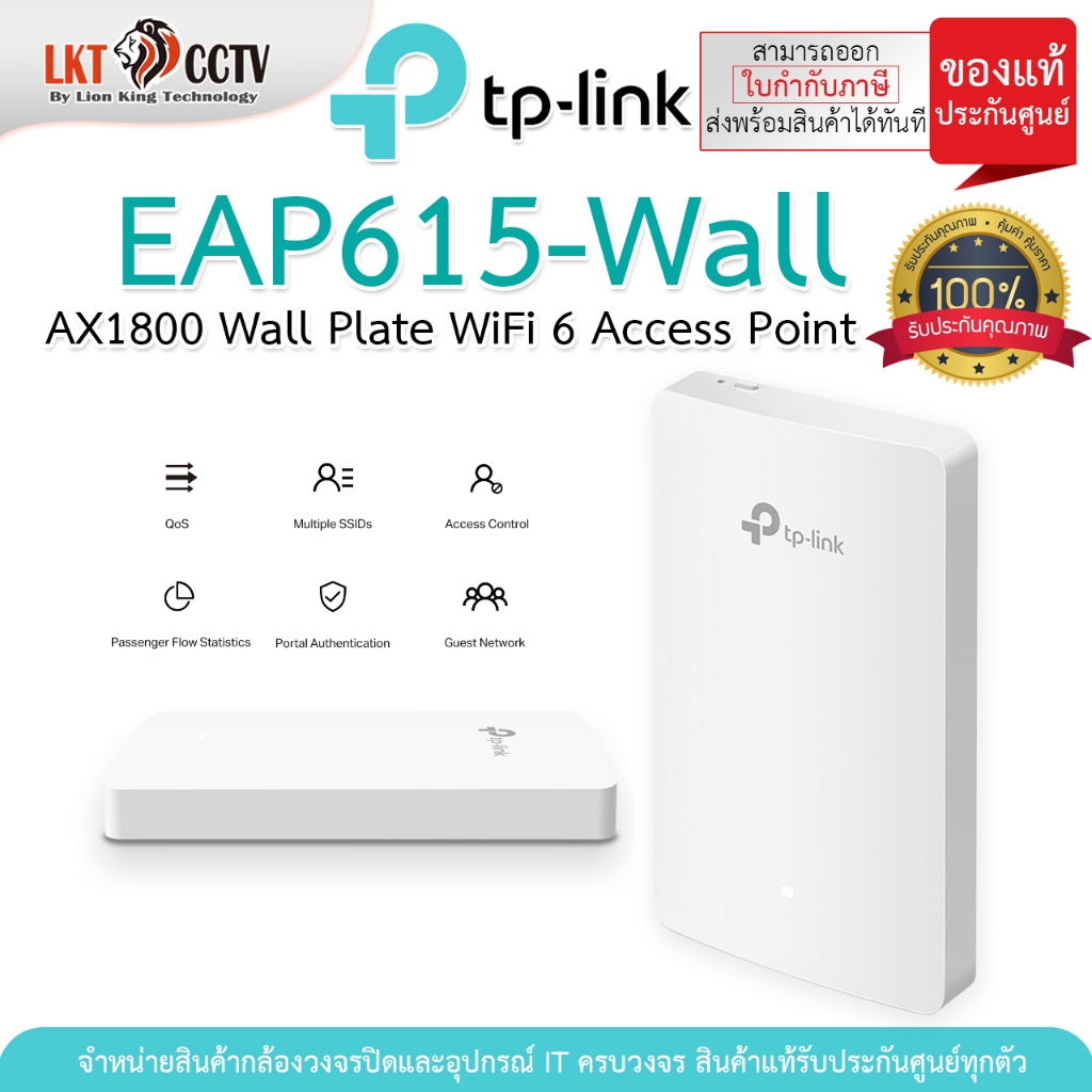 TP-Link EAP615-Wall (AX1800 Wall Plate WiFi 6 Access Point) ของแท้รับประกันศูนย์