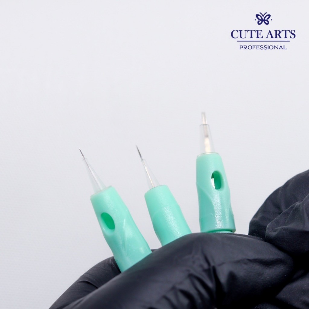 อุปกรณ์เติมสี อุปกรณ์สักคิ้ว บรรจุ10ชิ้น ไฮจีนิกซองเขียว ใช้กับ เครื่องไฮจีนิก เครื่องออมเบรย์ พร้อมส่ง