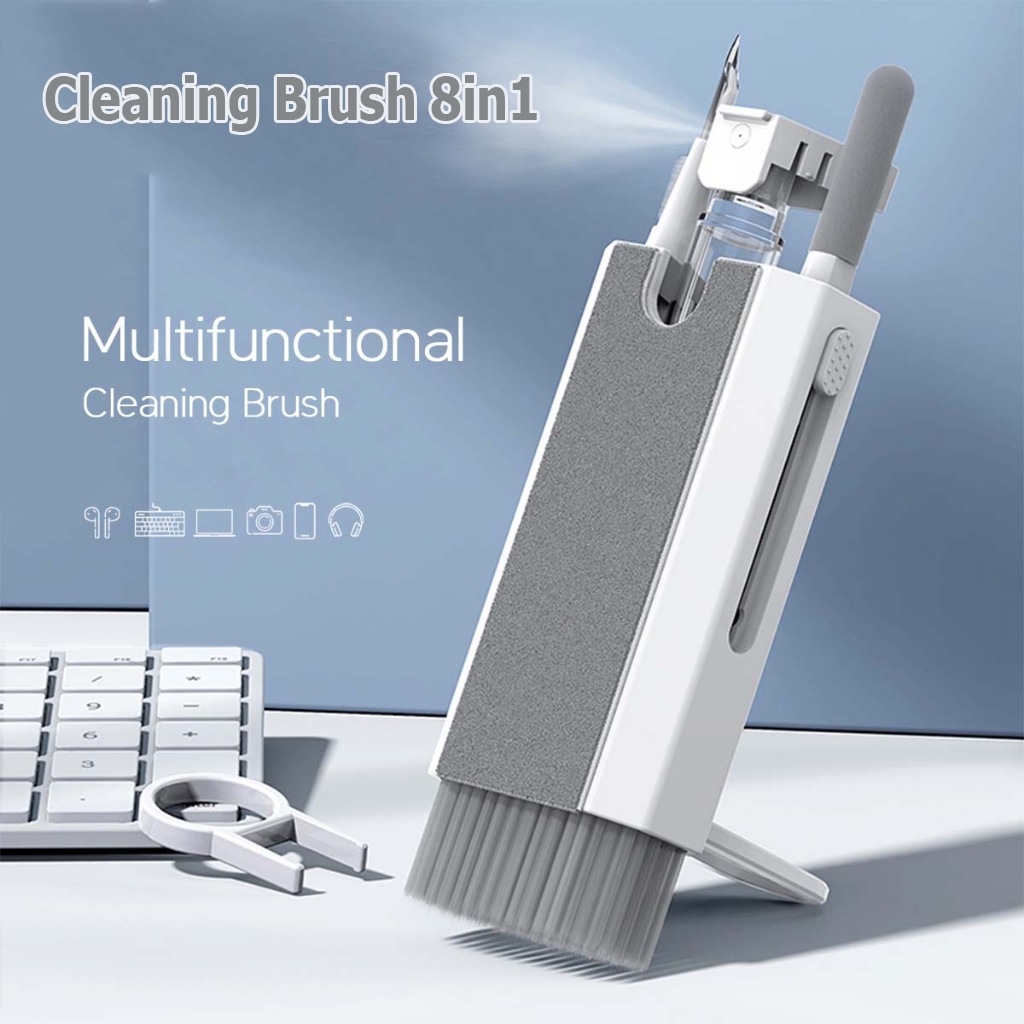 ชุดทำความสะอาดหูฟัง แท้ Cleaning Brush 8in1 โทรศัพท์ มีแปรงทำความสะอาดและสเปร์ยในตัว