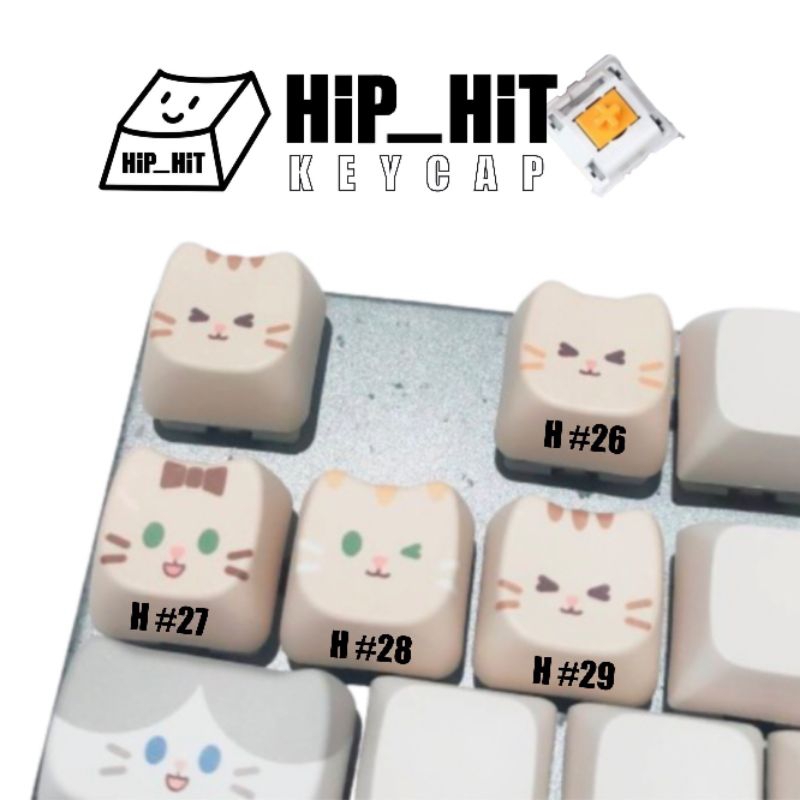 KEYCAP ปุ่มกดคีย์แคป ลายหน้าแมว ตกแต่งคีย์บอร์ด  มีลายละ1-2ชิ้น