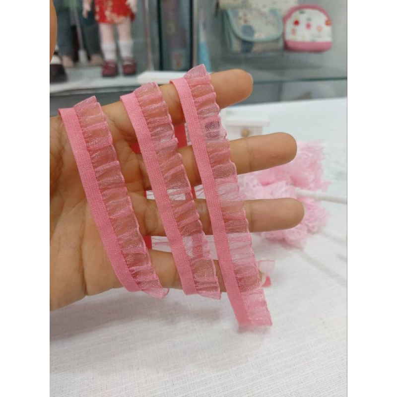 ระบายแต่งชาย ริบบิ้นแก้วขนาด 15 มิล ยาว 100 เซนติเมตร