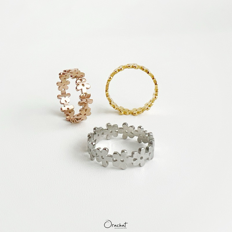 Orachat | Blossom 14k ring. (แหวนตัวเรือนสแตนเลส)