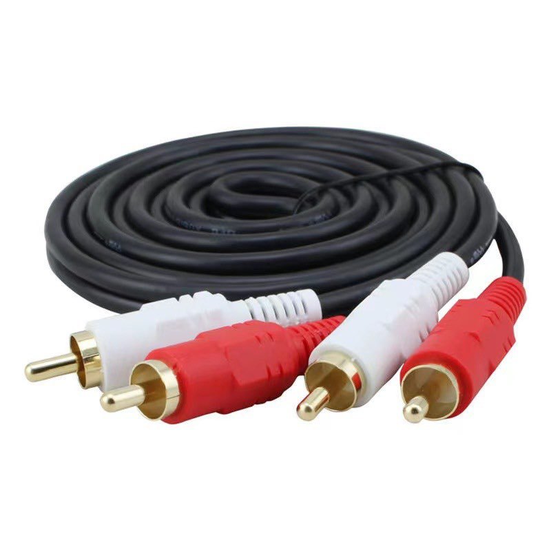 สาย av 2ออก2 rca AV to AV ขาวแดง ยาว 1.5 เมตร 3เมตร 5เมตร 10เมตร สายต่อเข้าลำโพง ต่อcd