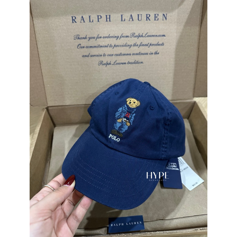 Polo Ralph Lauren Men's Navy Embroidered Denim Polo Bear Chino Hat