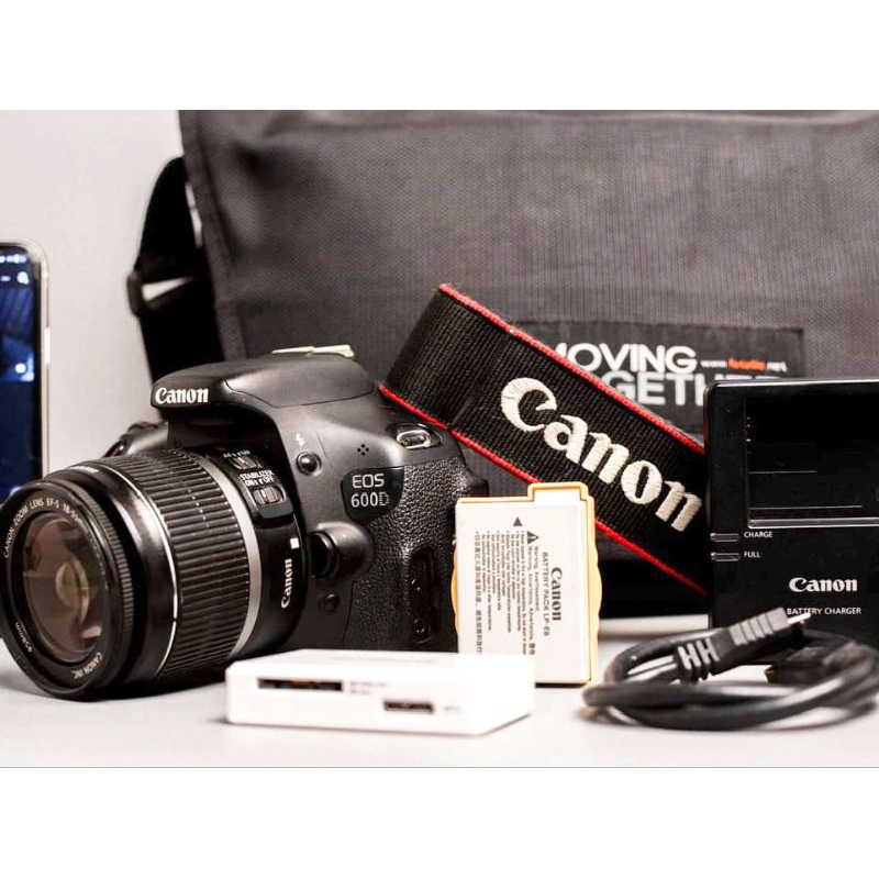 Canon EOS 600D + Lens EF-S 18-55 mm f3.5-4.5                               กล้อง DSLR มือสองสภาพดีอุปกรณ์ครบ