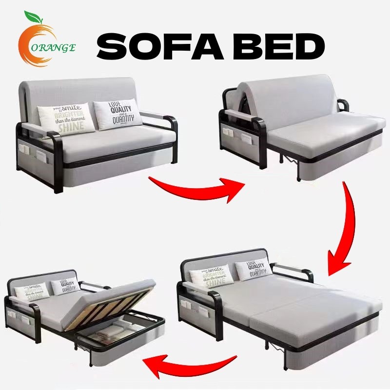 【ลูกค้าใหม่ ส่วนลดเพิ่มเติม 200】SFC-2 Sofa Bed โซฟาปรับนอน โซฟาเบด โซฟาพับนอนด้วยการจัดเก็บประกอบง่าย（ส่งจากกรุงเทพ）