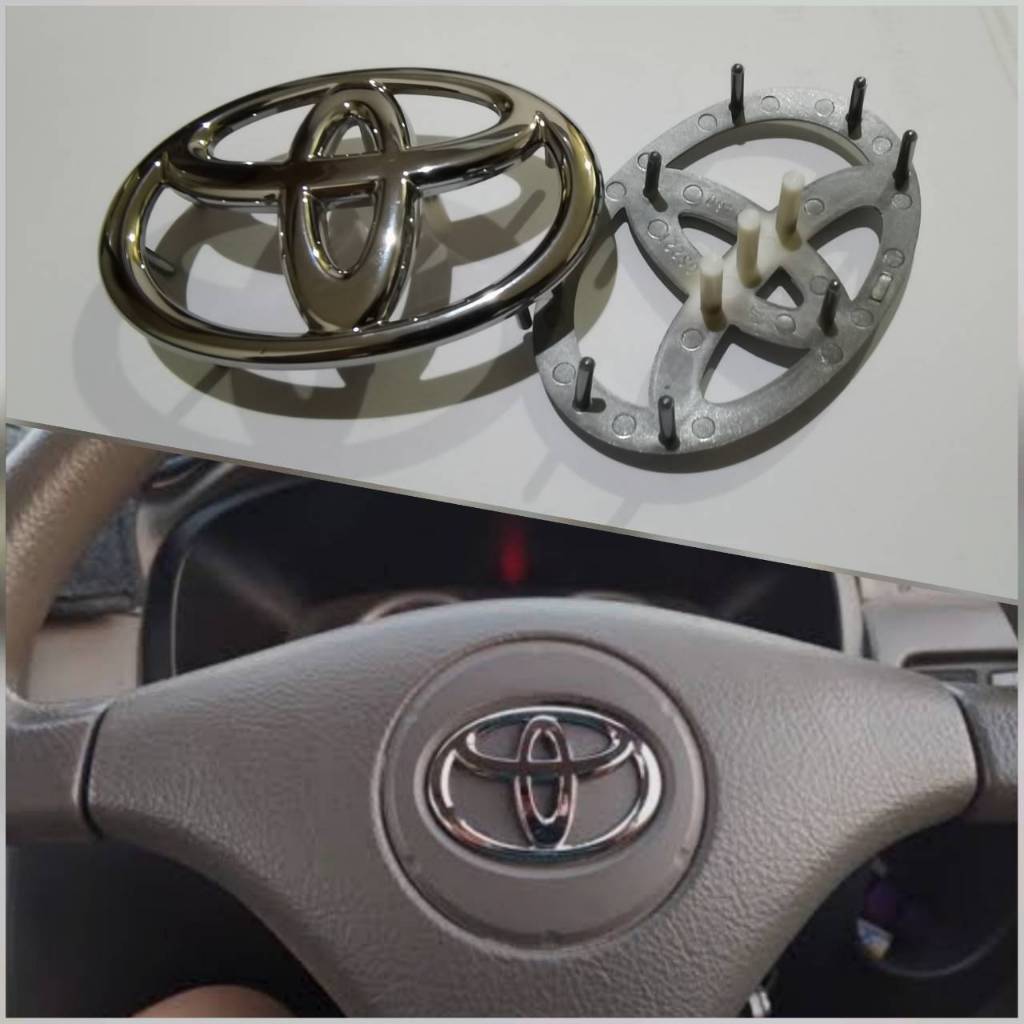 โลโก้ toyota พวงมาลัยของแท้ขนาดกว้าง 6.5 cm สูง 4.4 cm จำนวน 1 ตัว ครบเครื่องเรืองประดับยนต์