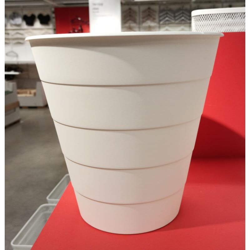 ถังขยะ ถังใส่ของ ถังอเนกประสงค์ อิเกีย อีเกีย IKEA Rubbish Bin FNISS ถังขยะ 10 ลิตร สีขาว.